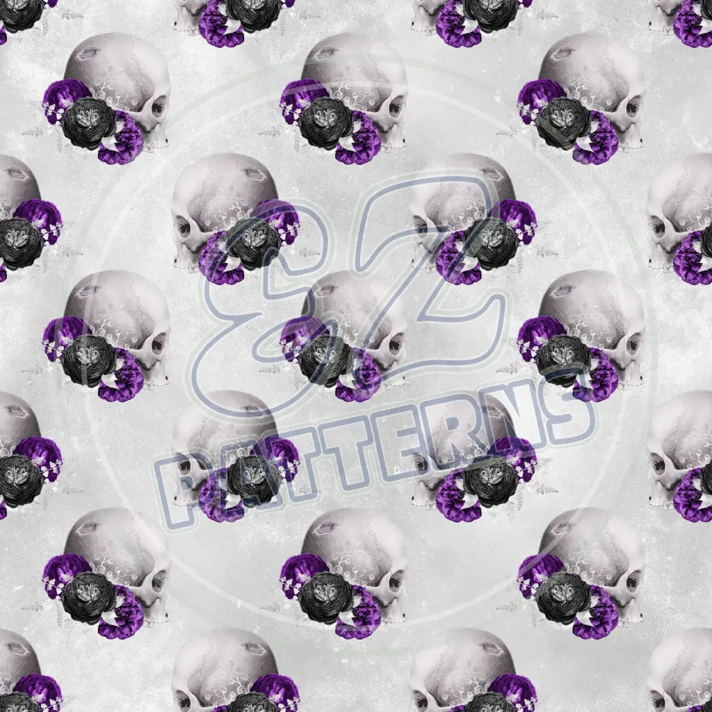 Violet Skulls 007 Printed Pattern Vinyl