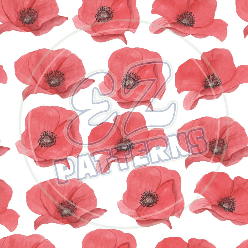 Watercolor Poppies 001 Printed Pattern Vinyl