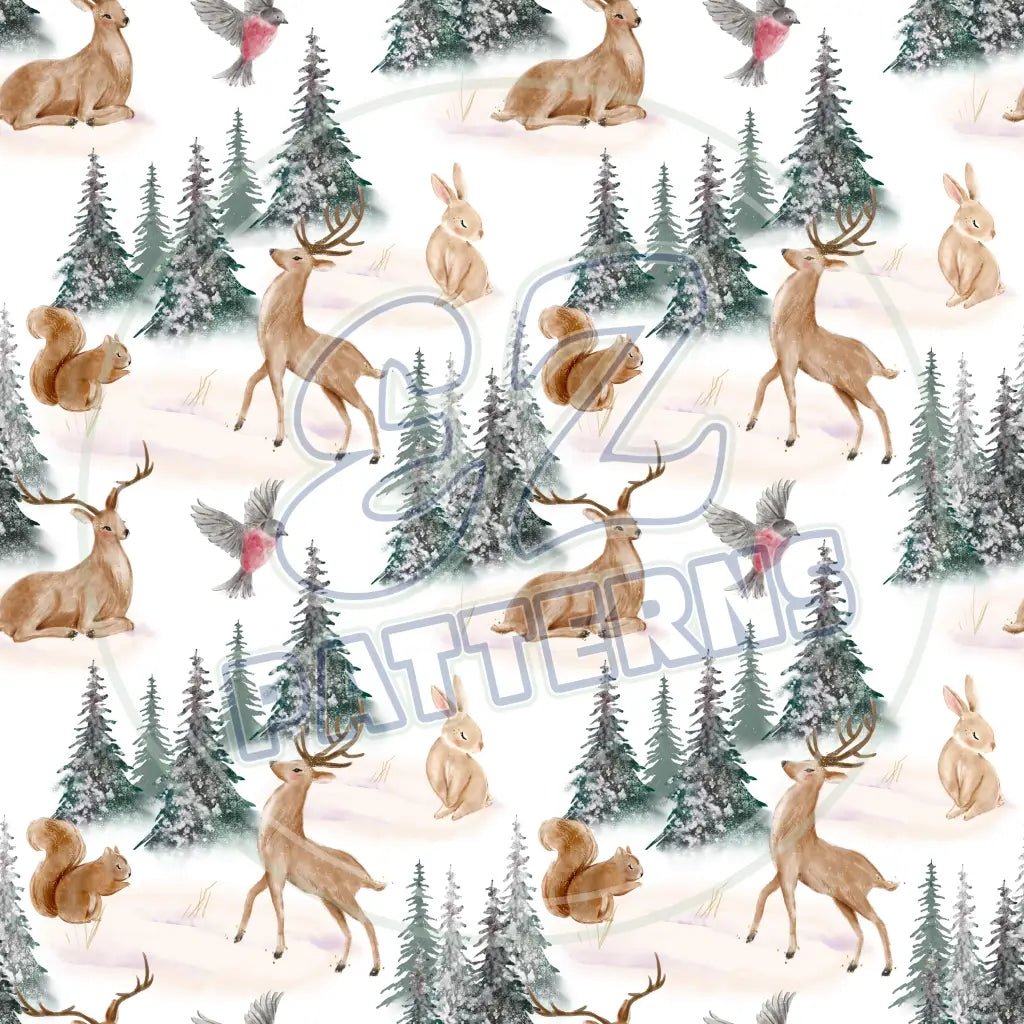 Woodland Christmas 001 Printed Pattern Vinyl