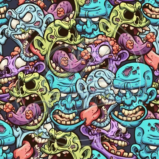 Zombie World 004 Printed Pattern Vinyl